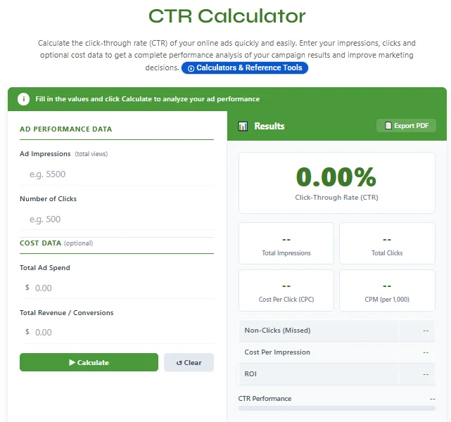CTR Calculator - Calculate Click Through Rate Easily