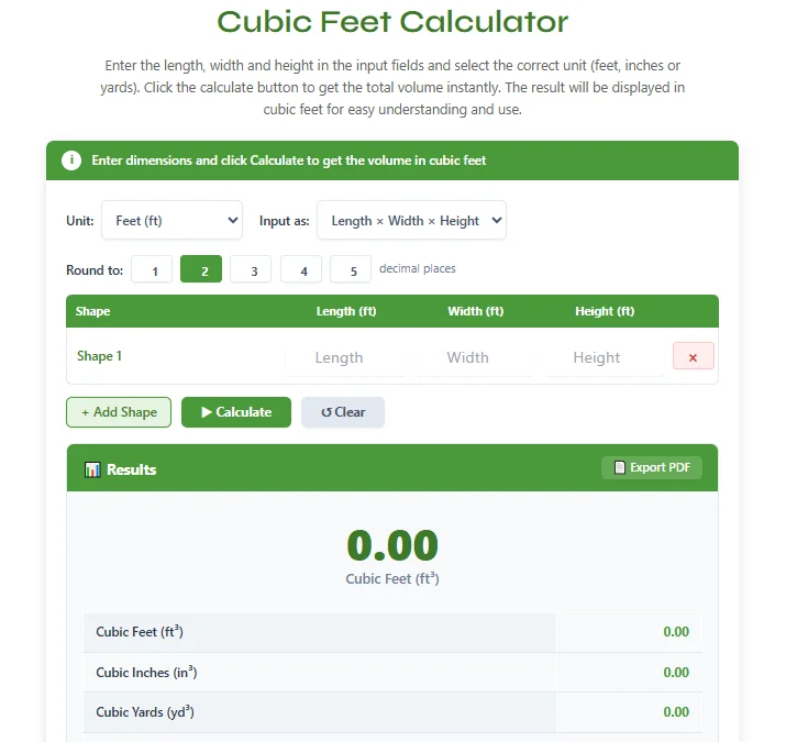 Cubic to Feet Calculator | Convert Cubic Units Easily