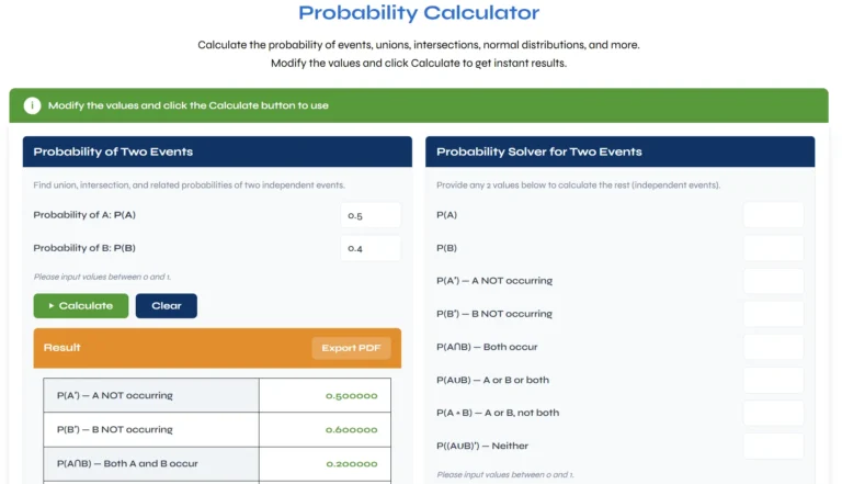 Probability Calculator – Find Probability of an Event